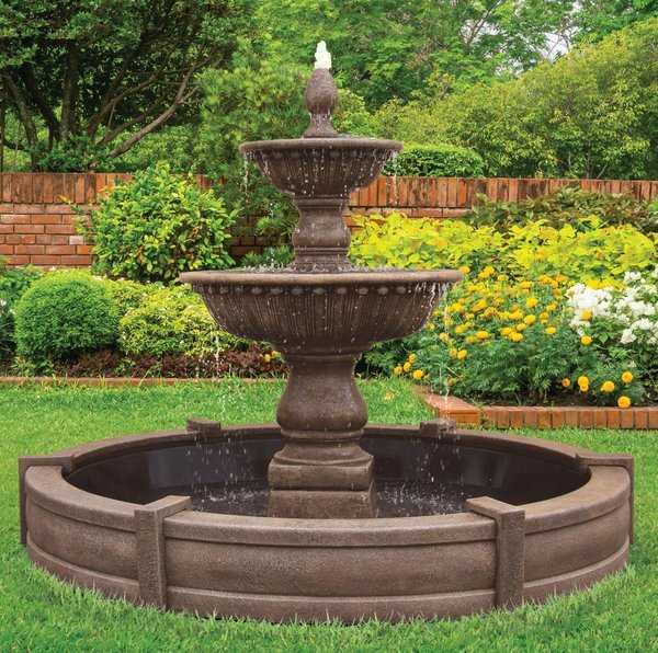 #3685 85" Florentine Fountain with Surround and 8' Fiberglass Pool