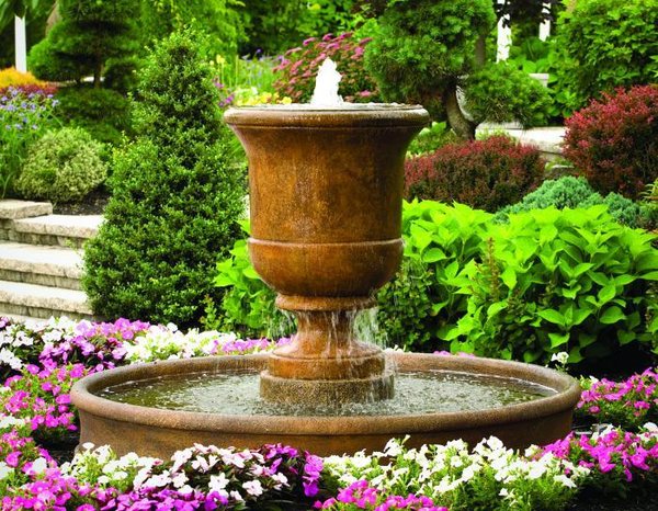 *DISCONTINUED* #3704 40" Cento Urn on 6' Pool Fountain