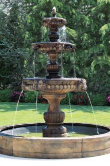 #3777 Three-Tier Grandessa Fountain with Surround and 8' Fiberglass Pool