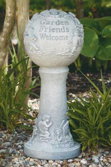Garden Sphere On A Pedestal Garden Greeting