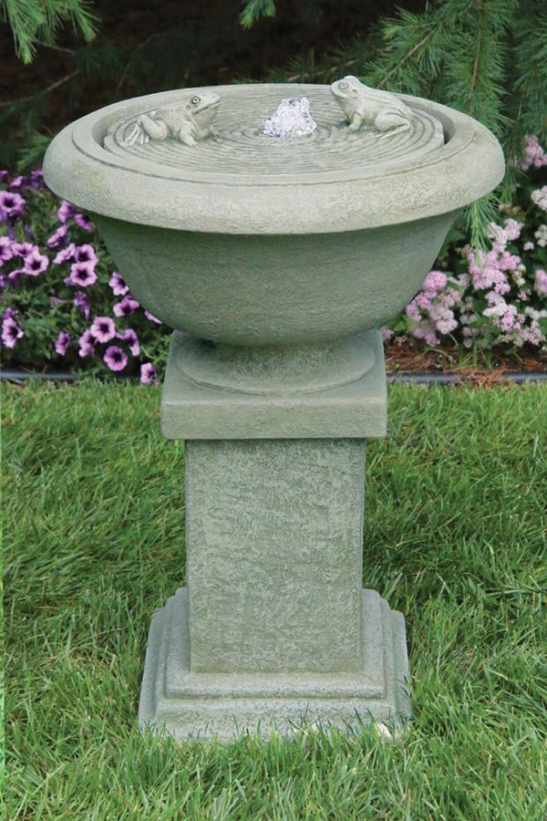 #3600 Chesire Fountain with Frogs on Square Pedestal