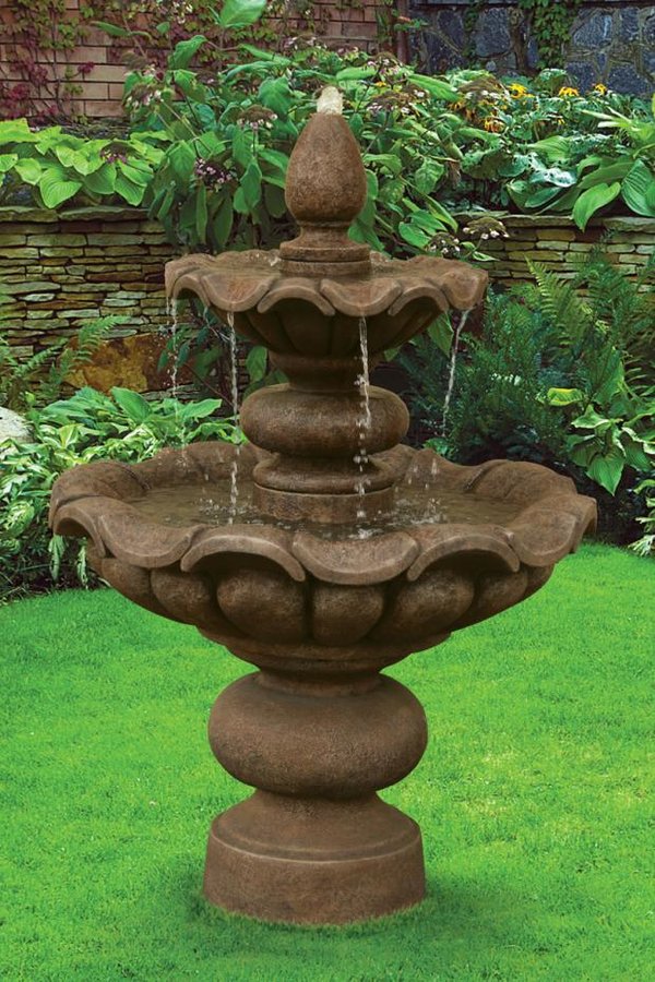 #3826 67" Scallop & Globe Two Tier Fountain